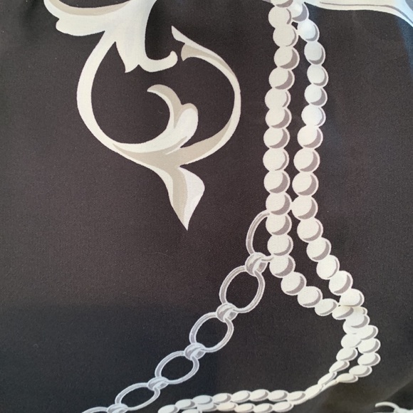 White House Black Market Chain Print Lace Up Peasant Blouse - Picture 5 of 6